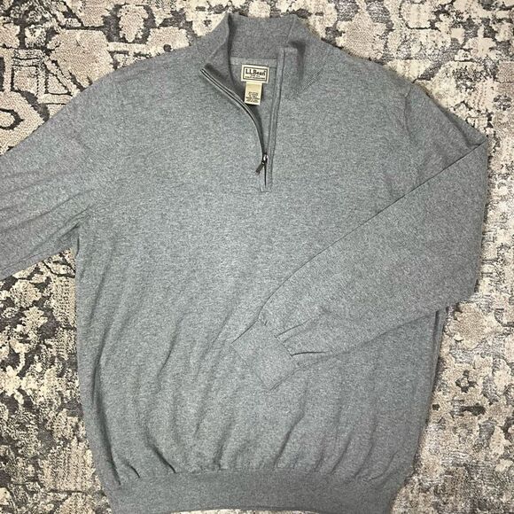 L. L. BEAN 1/4 Zip Cotton Cashmere sweater - Picture 1 of 2
